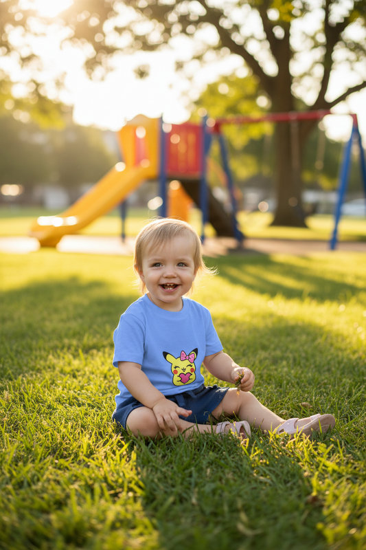 Pour les petites aventures du quotidien… un t-shirt tout doux et trop mignon ! ~ Pika fille ~ 2T, 3T, 4T, 5T
