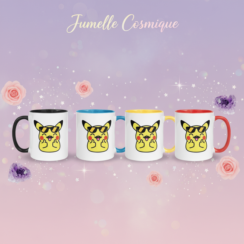 Tasse Douceur Cosmique ☕ – Pika thumb up - 11 oz
