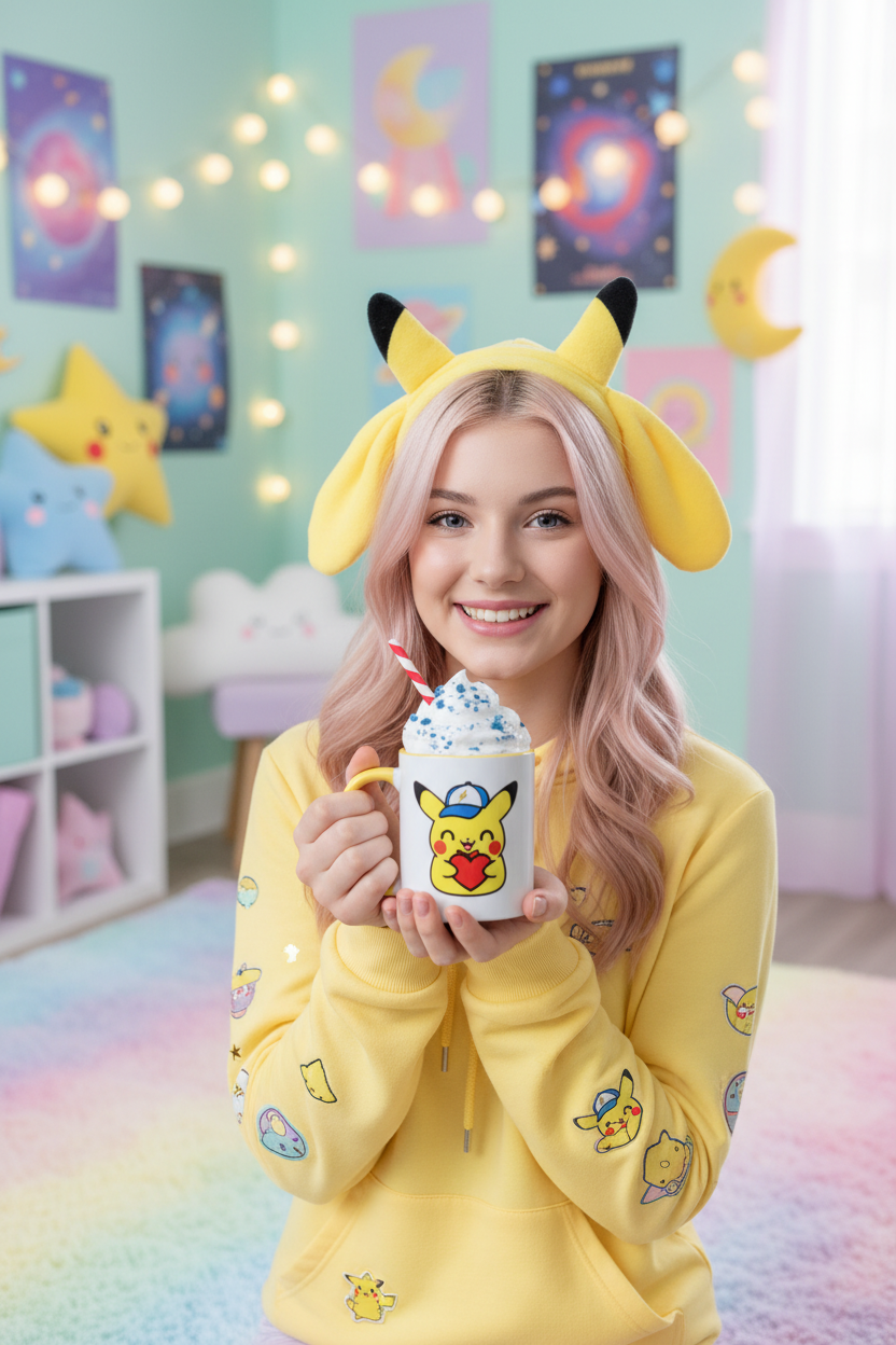Ambiance tasse Pikachu anse jaune