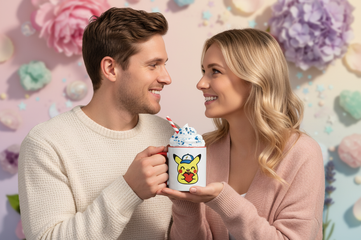 Ambiance tasse Pikachu anse rouge