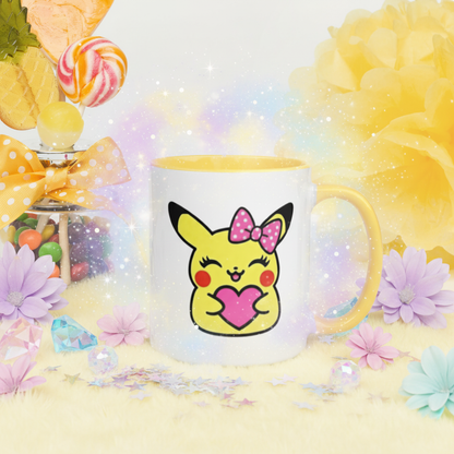 Tasse Pikachu fille anse jaune - ambiance cosmique