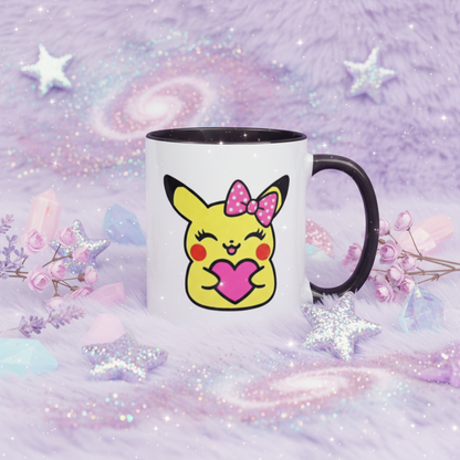 Tasse Pikachu fille anse noire - ambiance cosmique