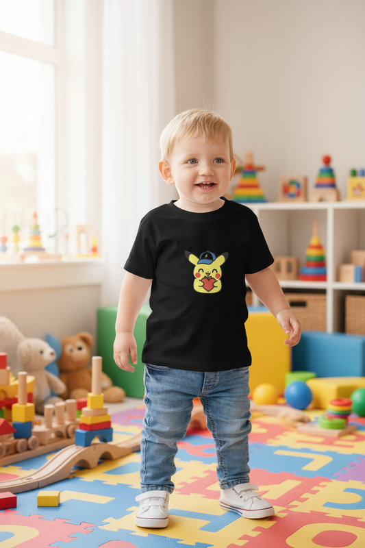 T-shirt tout doux – Motif Pika à casquette ~ 2T, 3T, 4T, 5T