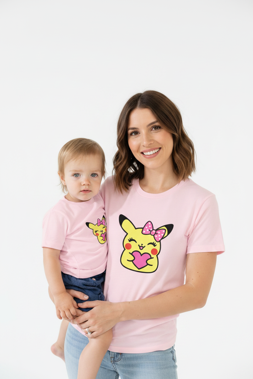 Pour les petites aventures du quotidien… un t-shirt tout doux et trop mignon ! ~ Pika fille ~ 2T, 3T, 4T, 5T