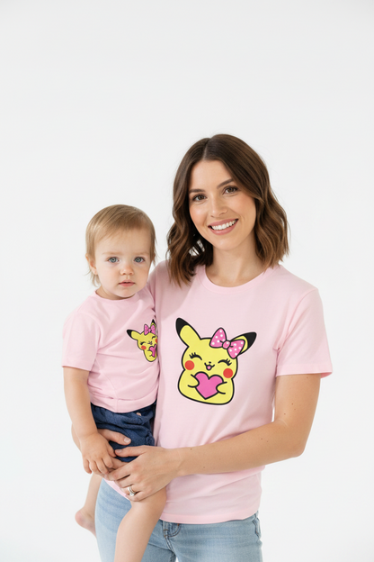 Pour les petites aventures du quotidien… un t-shirt tout doux et trop mignon ! ~ Pika fille ~ 2T, 3T, 4T, 5T
