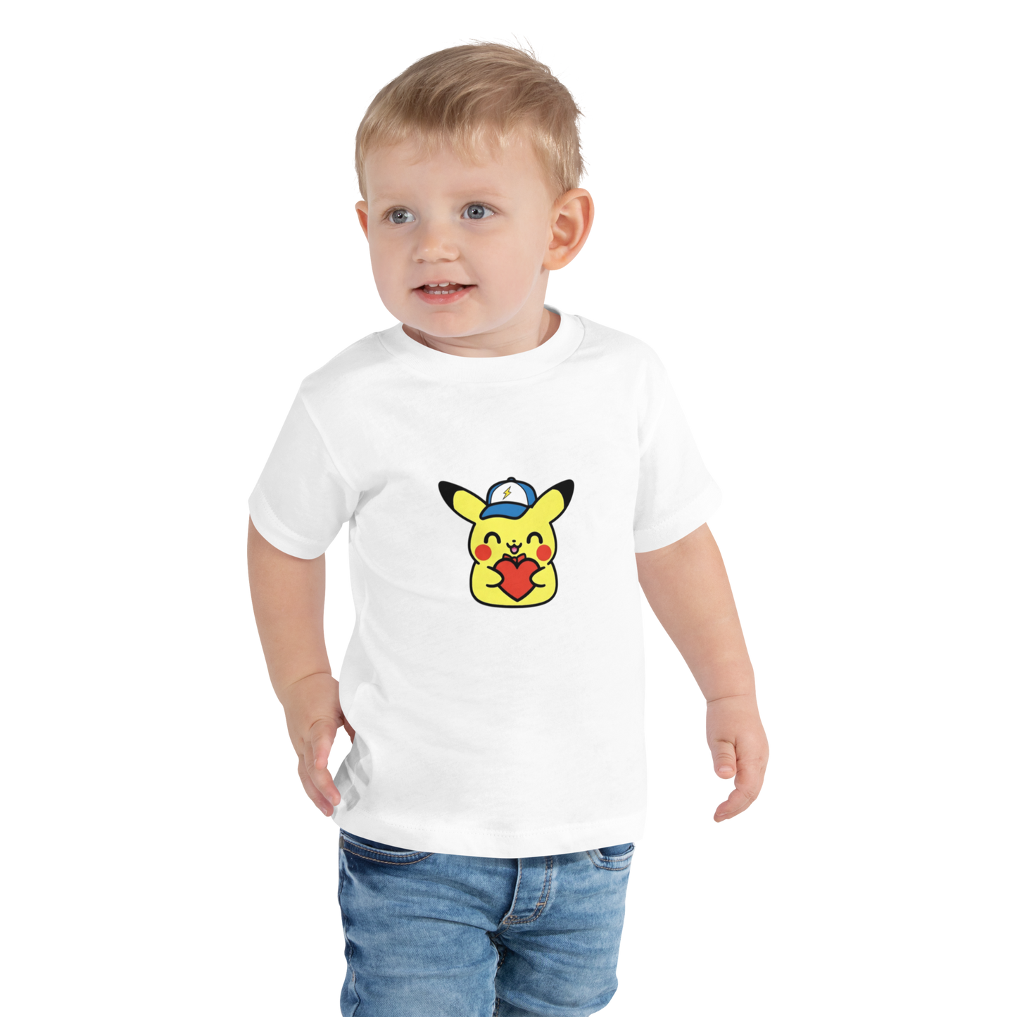 T-shirt tout doux – Motif Pika à casquette ~ 2T, 3T, 4T, 5T